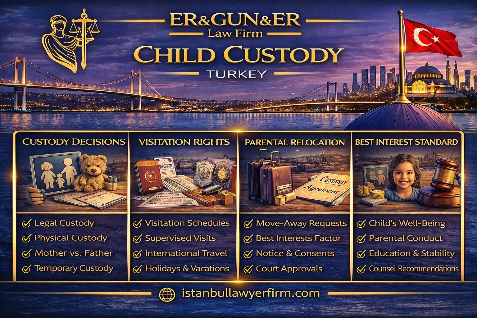 Child custody in Turkish divorce best interests interim measures visitation planning and enforcement