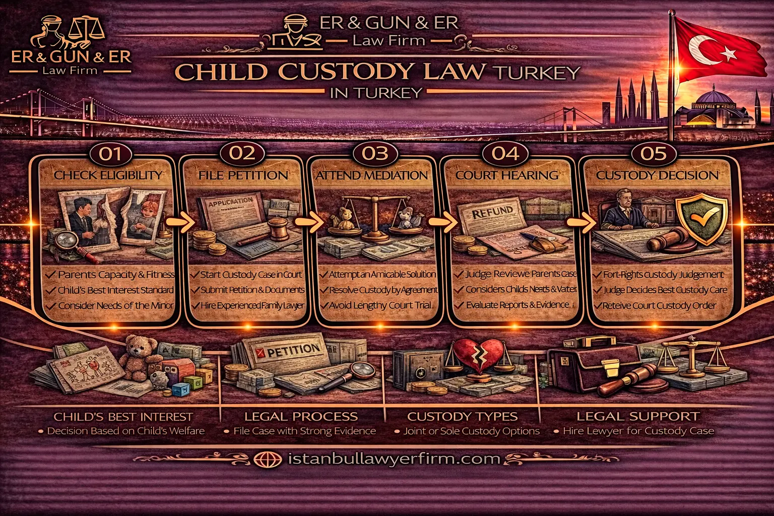 Child custody law in Turkey custody decisions visitation and enforcement