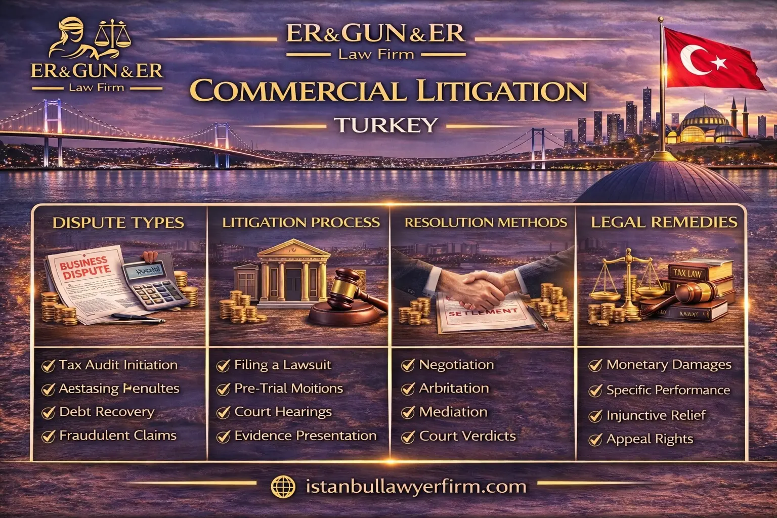Commercial litigation Turkey court proceedings jurisdiction enforcement and arbitration interface