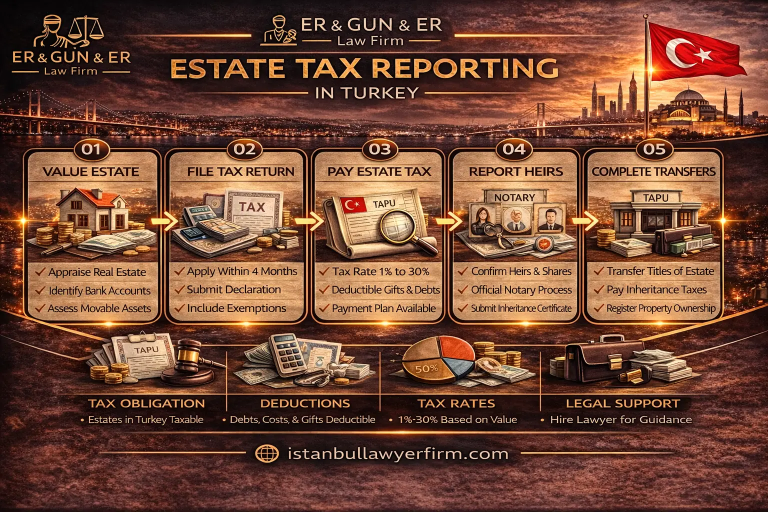 Estate tax reporting in Turkey for heirs and foreign beneficiaries