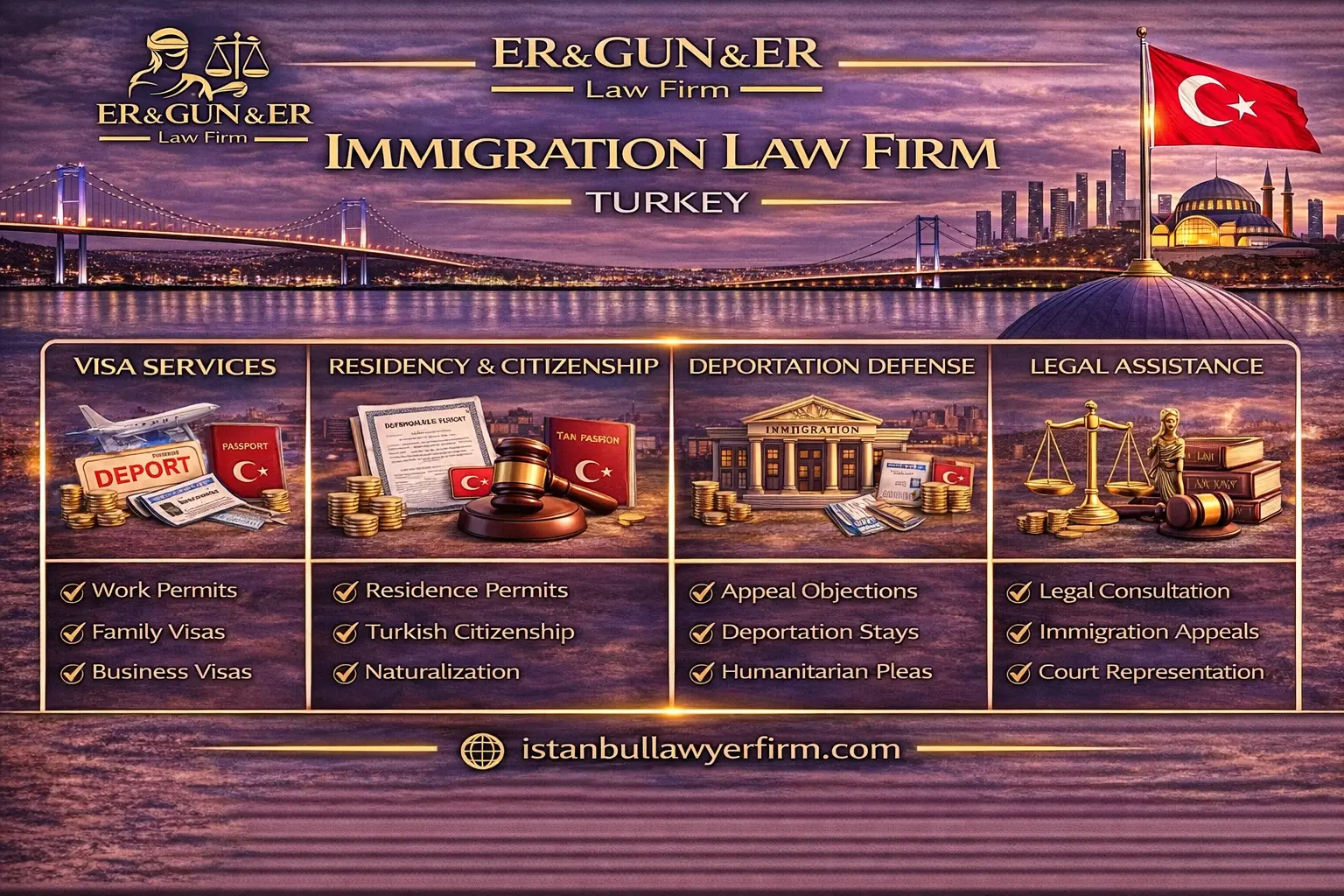 Full service immigration legal support in Turkey for residence work permits bans and defense strategy