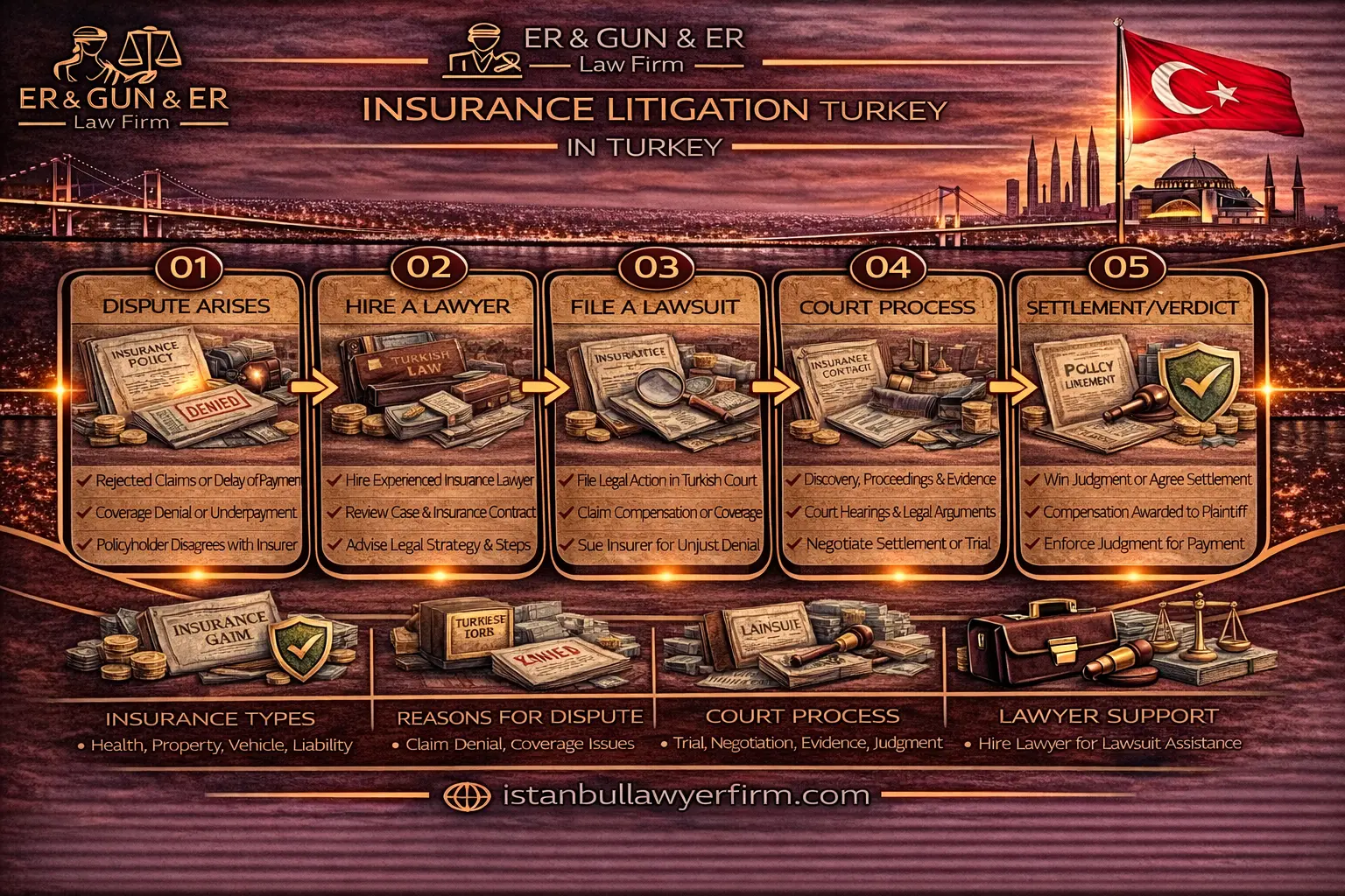 Insurance litigation in Turkey disputes evidence experts and enforcement