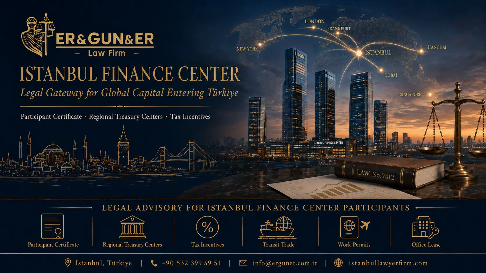 Istanbul Finance Center (IFC) legal services for participants and regional headquarters under Law No. 7412